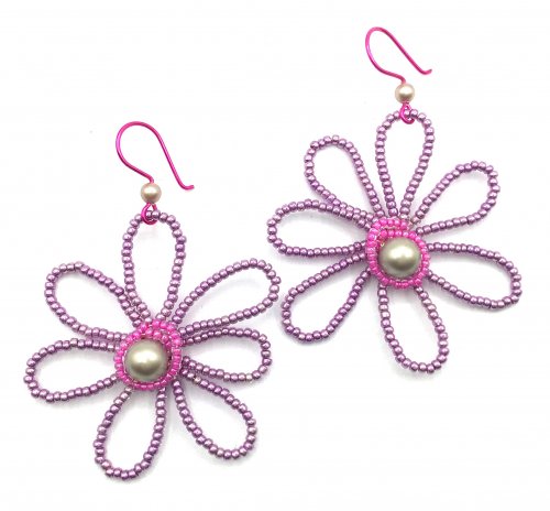 Kristal Wick's Color Inspiration - Blooms - , Wire Jewelry Design, Design, blooming wire whimsy earrings